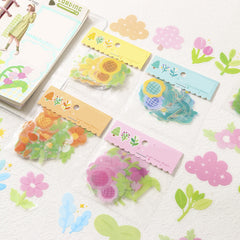 40pcs PET Flowers Waterproof Stickers DIY Decoration Scrapbook Skateboard Phone