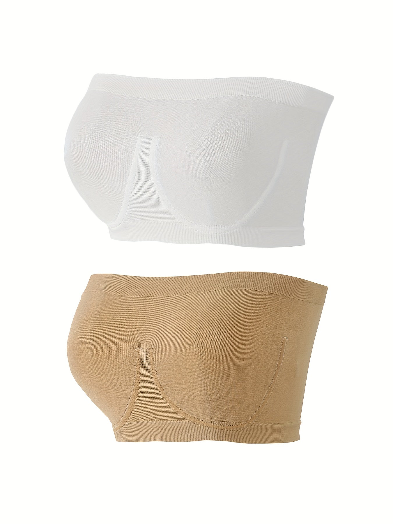 2pcs Seamless Bandeau Bras Soft Stretch Everyday Bra Women's Lingerie