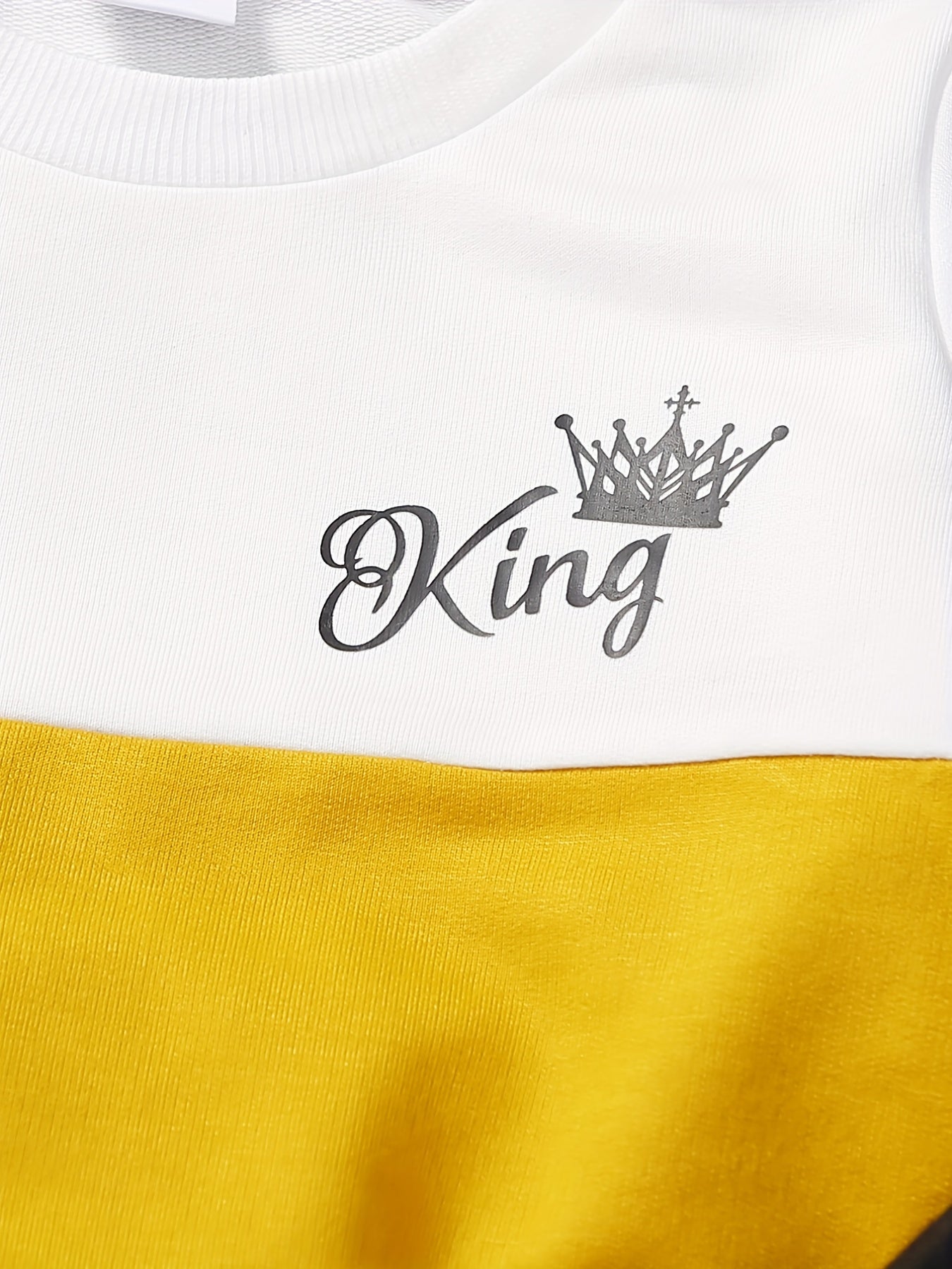 Boys KING Letter Graphic Sweatshirt & Sweatpants Set