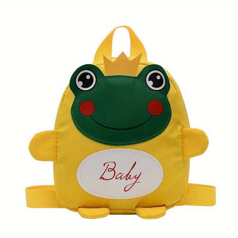 Kids Cartoon Frog Backpack With Traction Rope