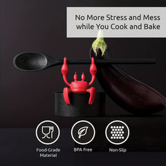 Red Crab Utensil Rest Heat Resistant Spoon Holder