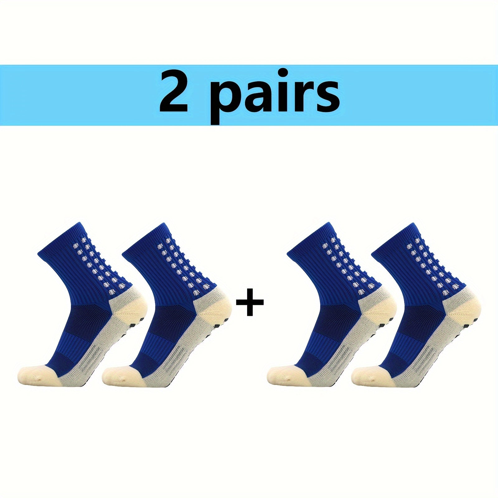 2 Pairs Men's Sports Socks Breathable Non-Slip Thickened