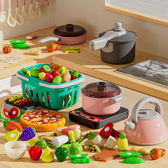 61pcs Kitchen Toy Accessories BBQ Camping Cooking Toy Set Utensil Cookware Toys