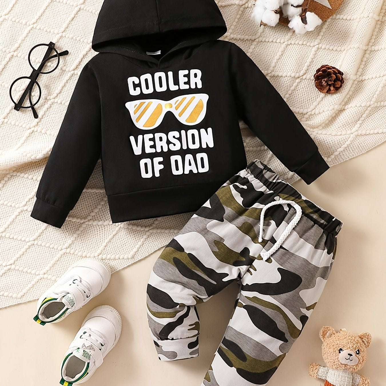 Toddler Boys Clothes COOLER VERSION OF DAD Hoodie Camo Pants 2PCS Outfit