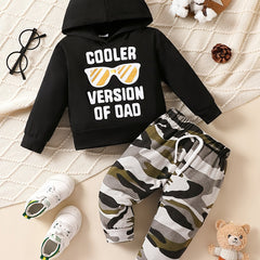 Toddler Boys Clothes COOLER VERSION OF DAD Hoodie Camo Pants 2PCS Outfit