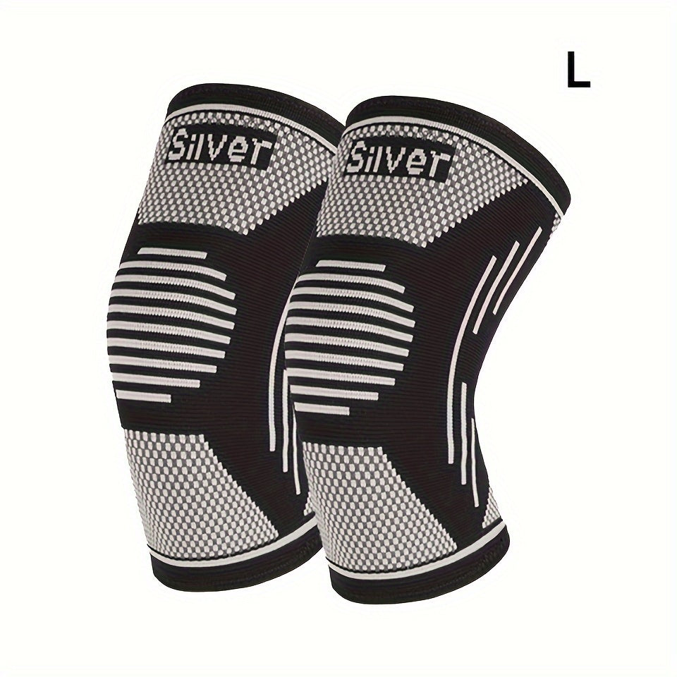 2pcs Silver Fiber Silver Ion Sports Knee Pads Anti odor Breathable Knitted