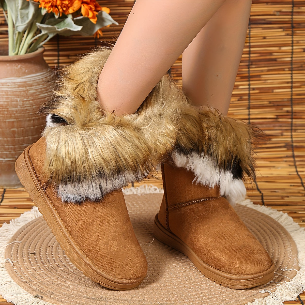 Thermal Round Toe Snow Boots Non Slip Wear Resistance Keep Warm Winter Boots