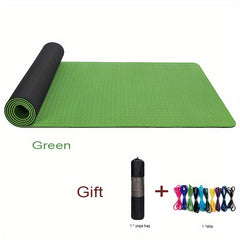 Solid TPE Yoga Mat Non-slip Fitness Mat for Exercise Skipping Yoga Pilates