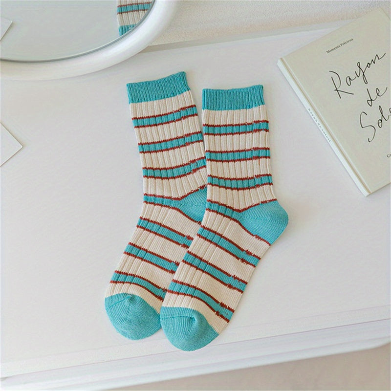 Colorblock Striped Sports Socks Women's Stockings