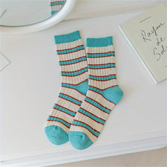 Colorblock Striped Sports Socks Women's Stockings