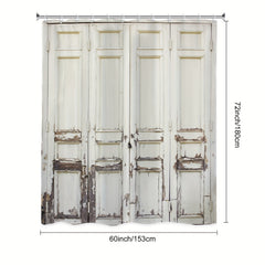 Rustic Barn Door Shower Curtain 60x72 Waterproof Fabric Curtain Bathroom Decor