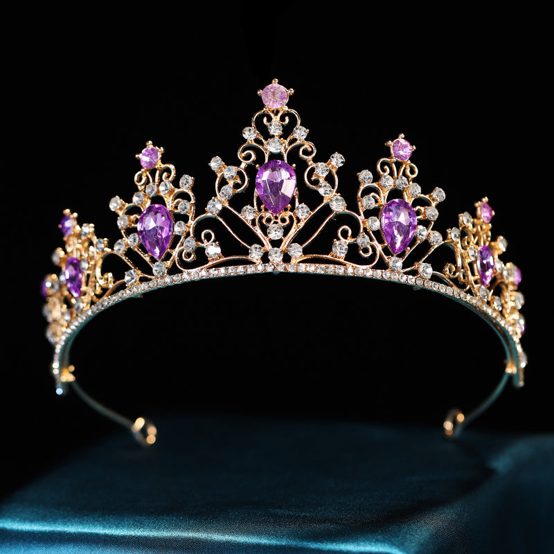 Crystal Headband Queen Princess Baroque Style Crown Head Jewelry