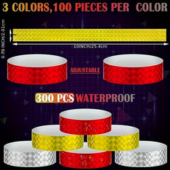300pcs Holographic Party Wristbands - Waterproof Paper Bracelets