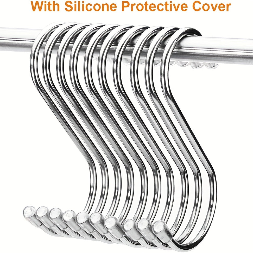 10pcs S Hooks Stainless Steel Hangers for Storage