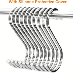 10pcs S Hooks Stainless Steel Hangers for Storage