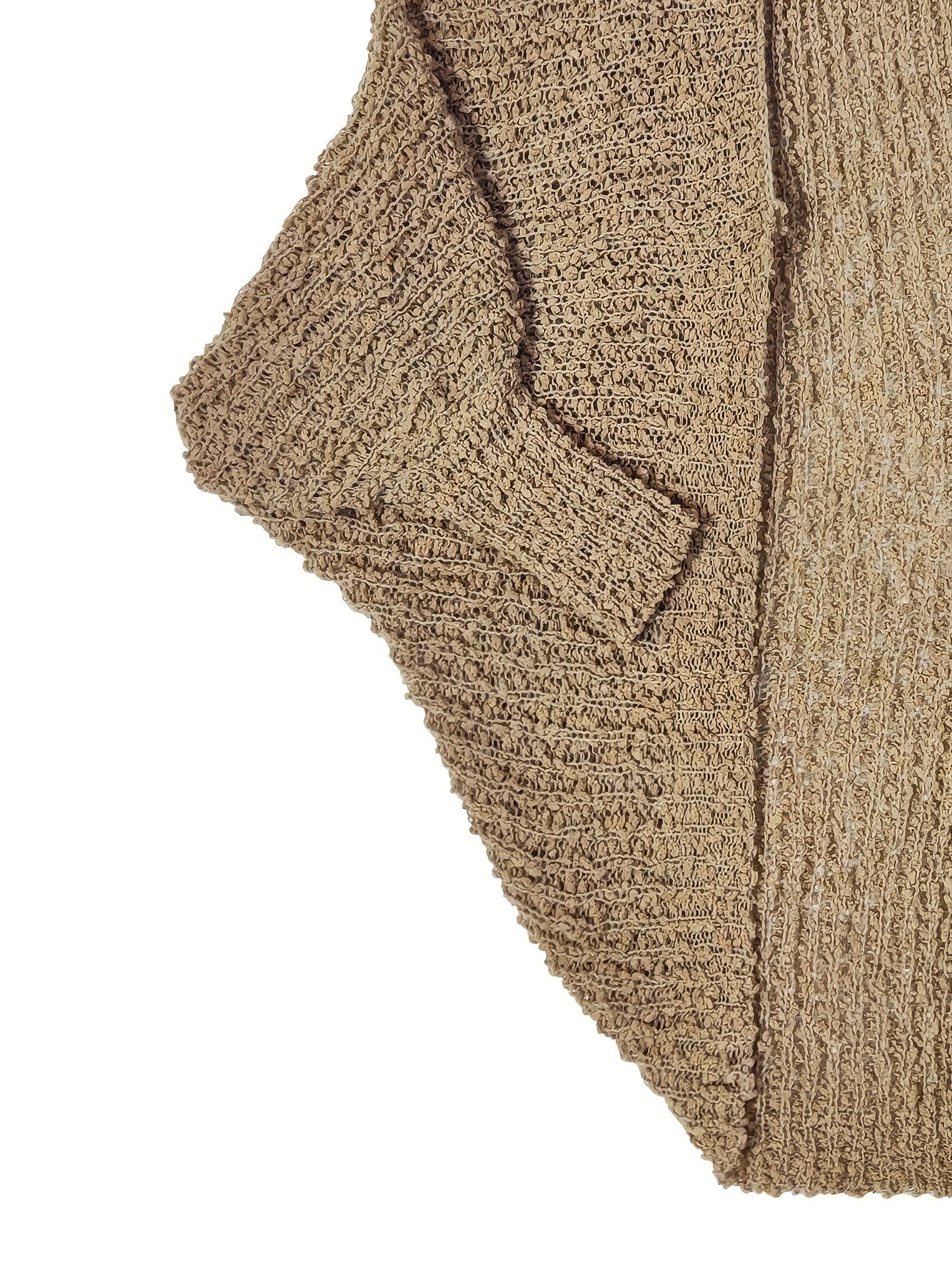 Solid Pom pom Batwing Sleeve Open Front Cardigan