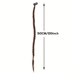 8 Cm Long Twist Braids Hair Extensions With Hair Clip Y2K Synthetic Ponytail