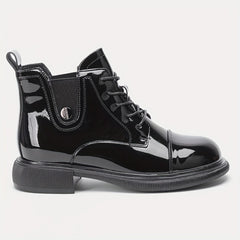 Women's Chunky Heel Lace Up Boots Thermal Sided Boots