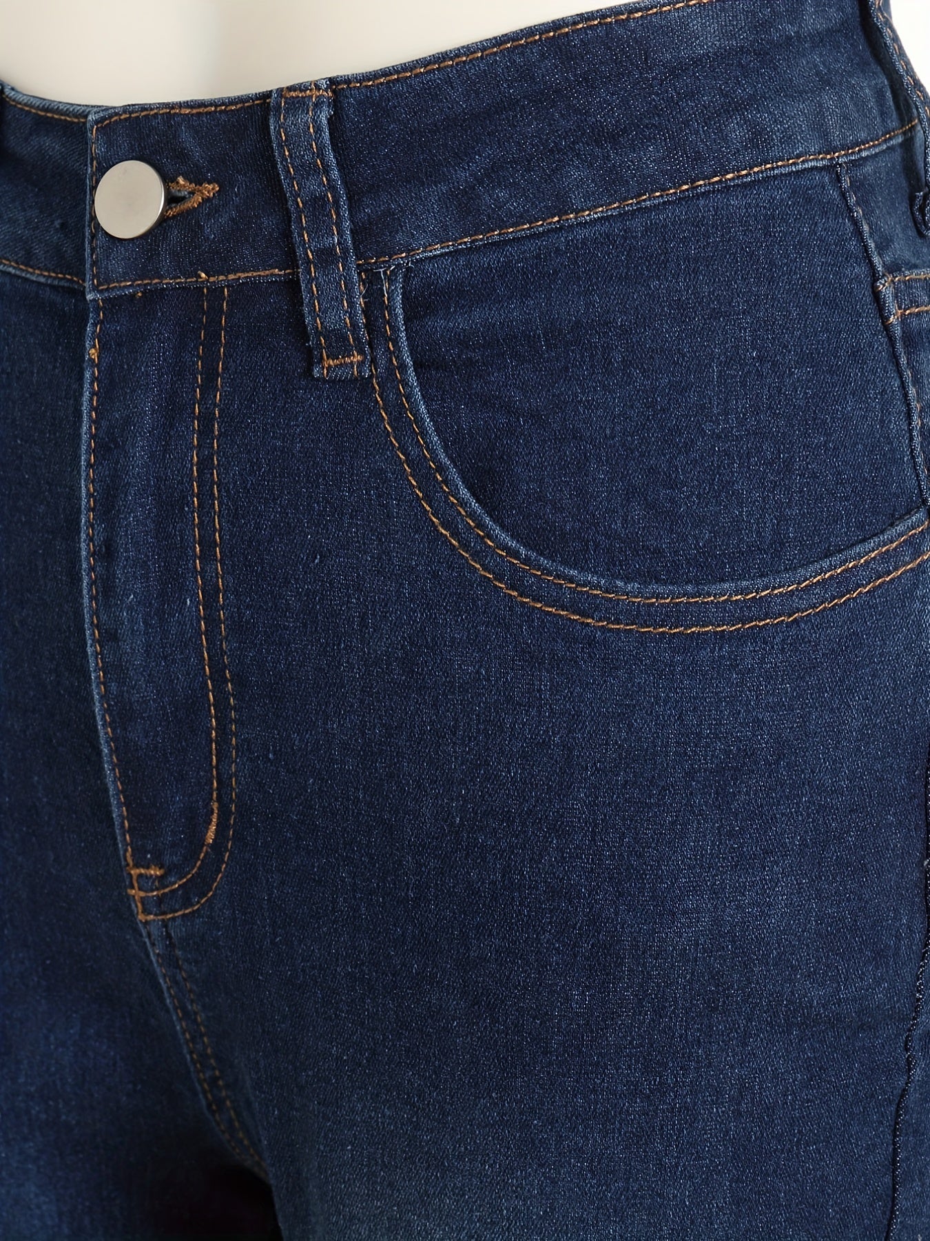 Dark Mid Stretch Flared Jeans Bootcut