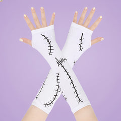 Halloween Costume Gloves 11 8in Fingerless Stitched Elastic Cosplay Accessory
