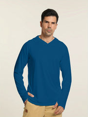 Men's SPF 50 Sun Protection Hoodie Long Sleeve Quick Dry Outdoor Fishing Top
