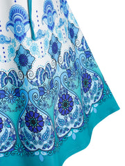 Paisley Print Criss Cross Tank Top High Stretch Plus Size Tank
