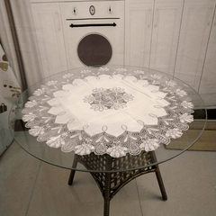Waterproof PVC Golden Lace Tablecloth for Parties and Home Decor