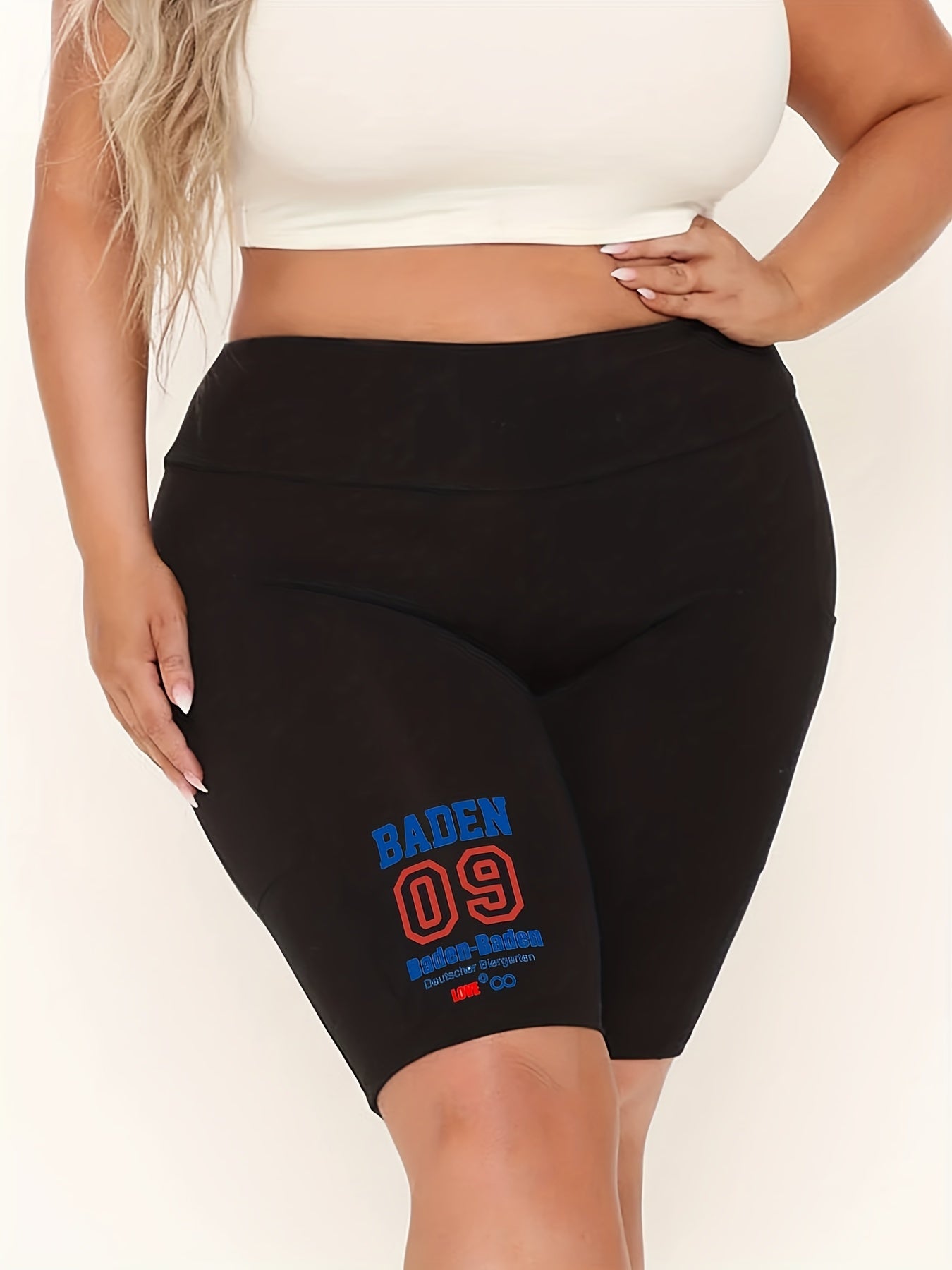 Casual Shorts Women's Plus High Rise Biker Shorts