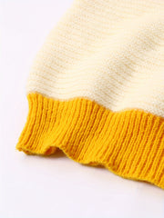Y2K Sweater Women's Plus Colorblock Grid Print Round Neck