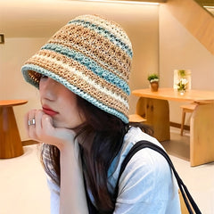 Crochet Bucket Hat Lightweight Casual Sun Hat for Women