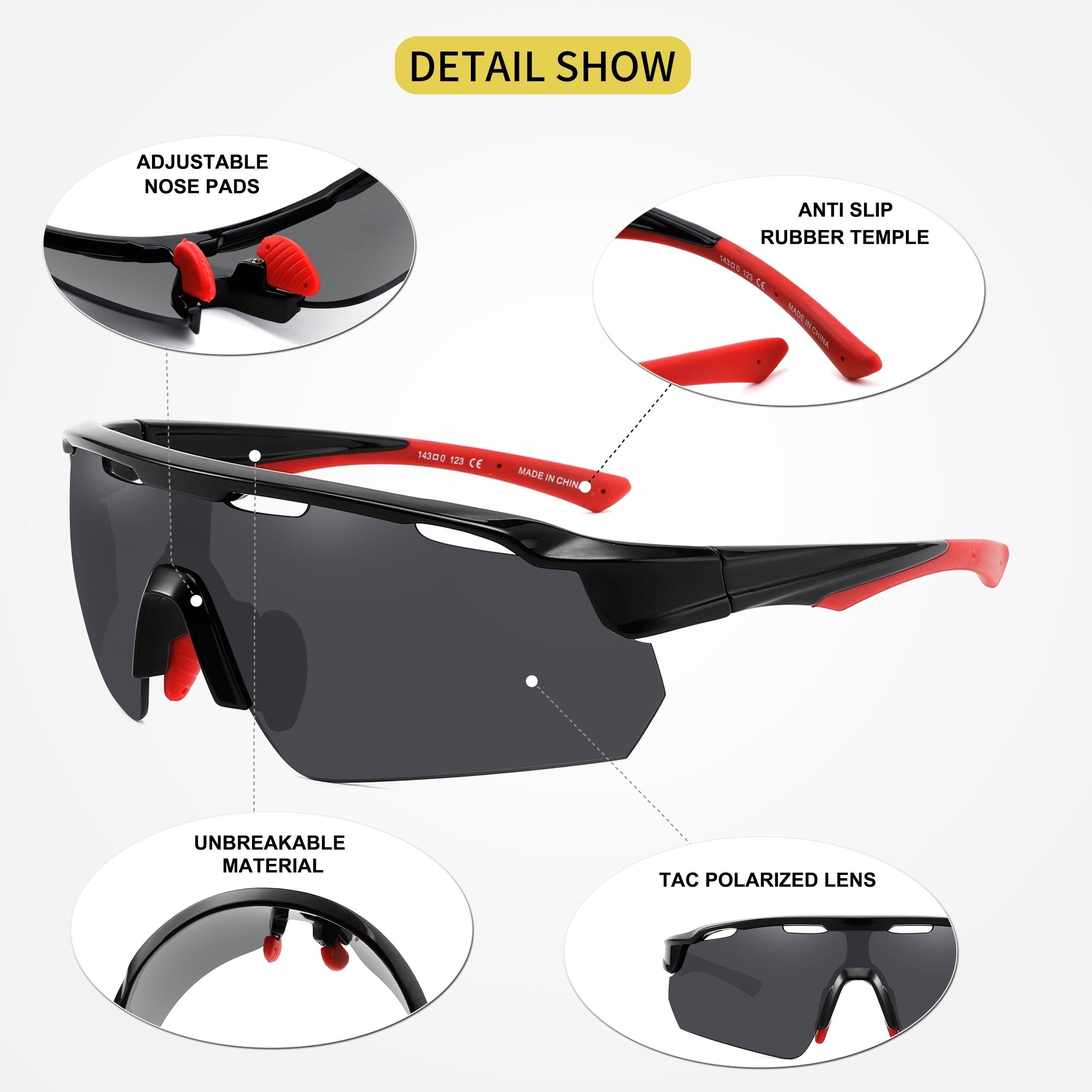 Polarized UV Protection Sports Sunglasses for Outdoor Activities