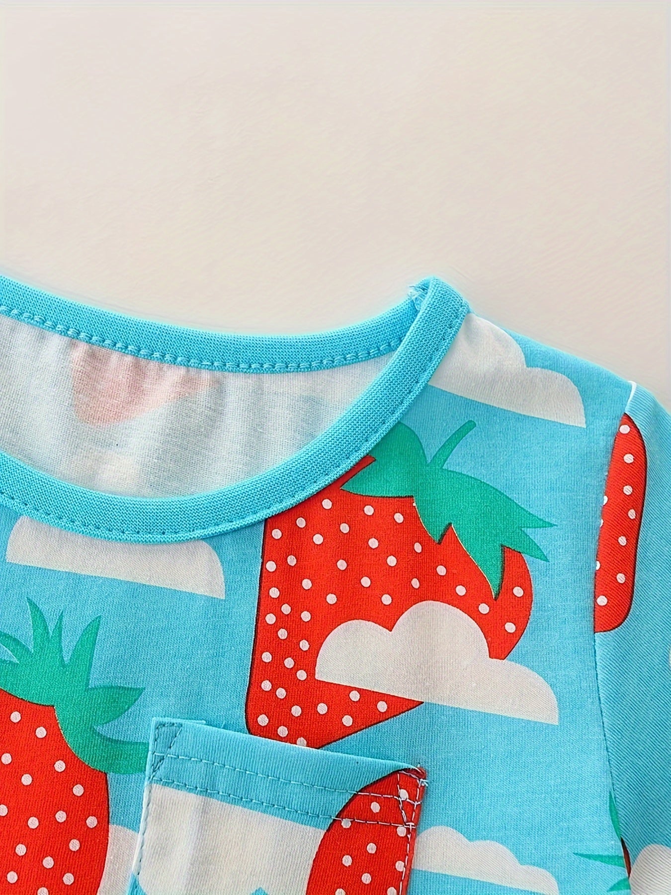 Girls Strawberry Graphic Short Sleeve Dress