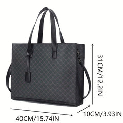 Leather Business Briefcase Tote Bag Waterproof Wear resistant Messenger Bag