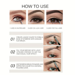 2-in-1 Eyebrow Powder & Eyeliner Set, Waterproof & Durable, Brown