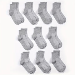 10 Pairs Kids Crew Socks Soft Breathable Children's Socks