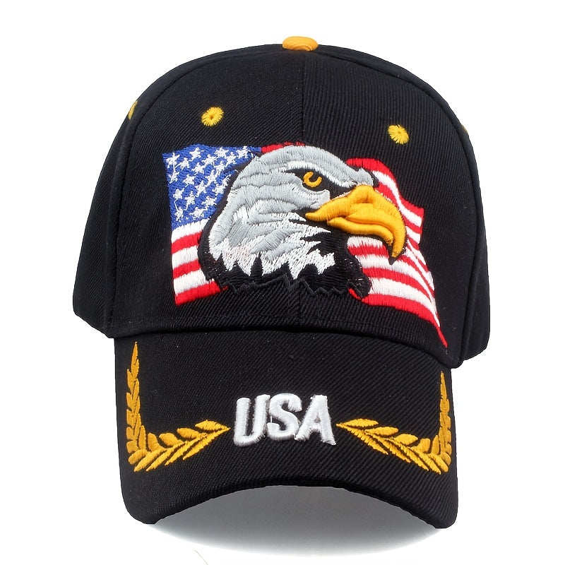 Eagle American Flag Star Embroidered Baseball Cap Peaked Cap Sun Hat