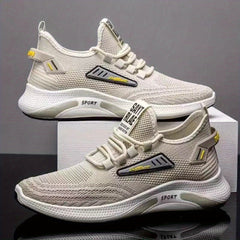 Men's Slip-On Sneakers with Shoelaces Odor-Resistant Athletic Shoes