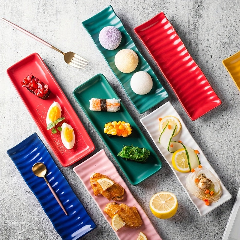 2pcs Porcelain Sushi Plates 23 9 25in Ceramic Restaurant Household Sushi Plate