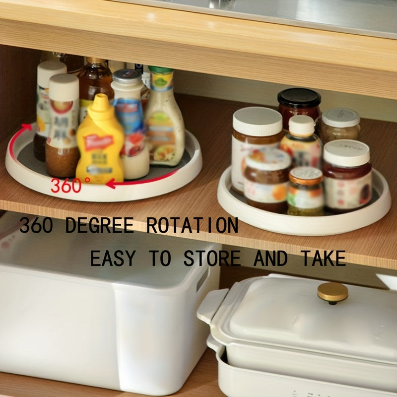 360° Rotating Seasoning Tray Dip Bowl Fruit Dish Bathroom Shelf Storage Rack