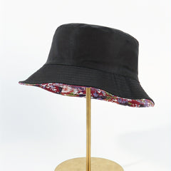 Red Floral Print Bucket Hat Reversible Boho Basin Hat Casual Sunshade Cap