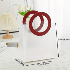 12pcs Frosted Round Tote Bag Flowers Gift Bag Wedding Christmas