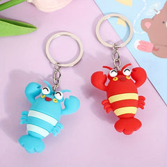 4pcs Ocean Cartoon Crab Lobster Doll Keychain Pendant Gift
