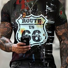 Casual Street Style Round Neck Tee Shirt For Summer
