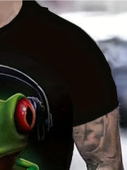 Frog 3D Print Men's Short Sleeve Tee Graphic Tee Men's Summer Clothes