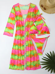 Boho Tie Dye Bikini Set Cover Up Halter Triangle Swimsuit