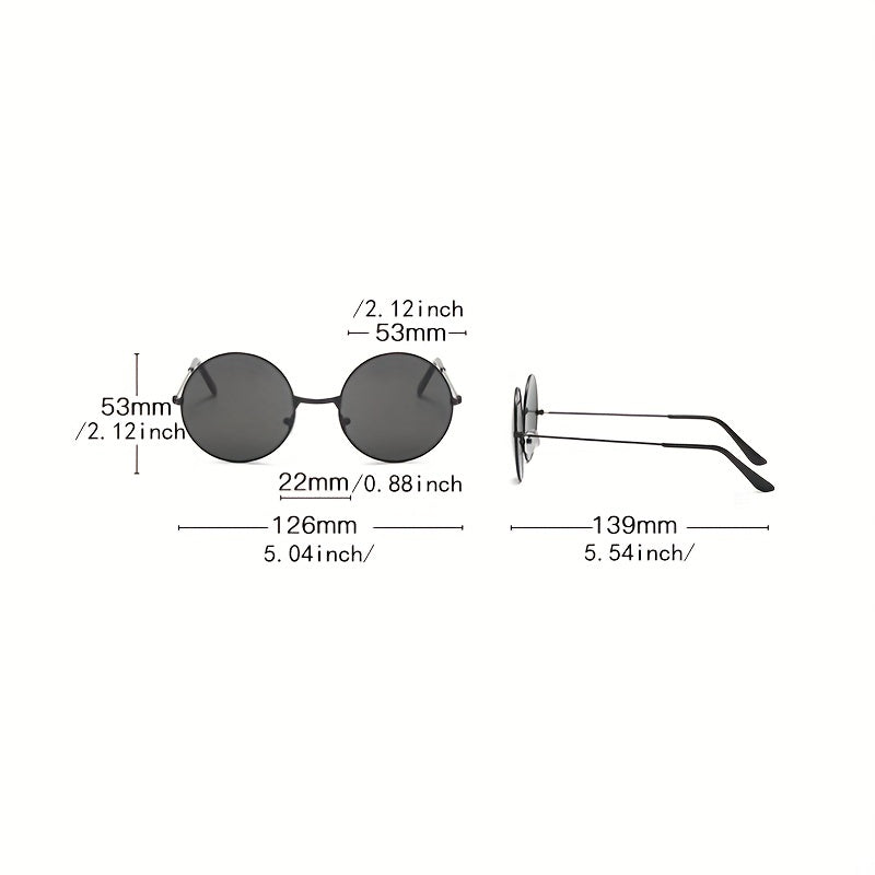 Round Metal Sunglasses Retro Polarized UV400