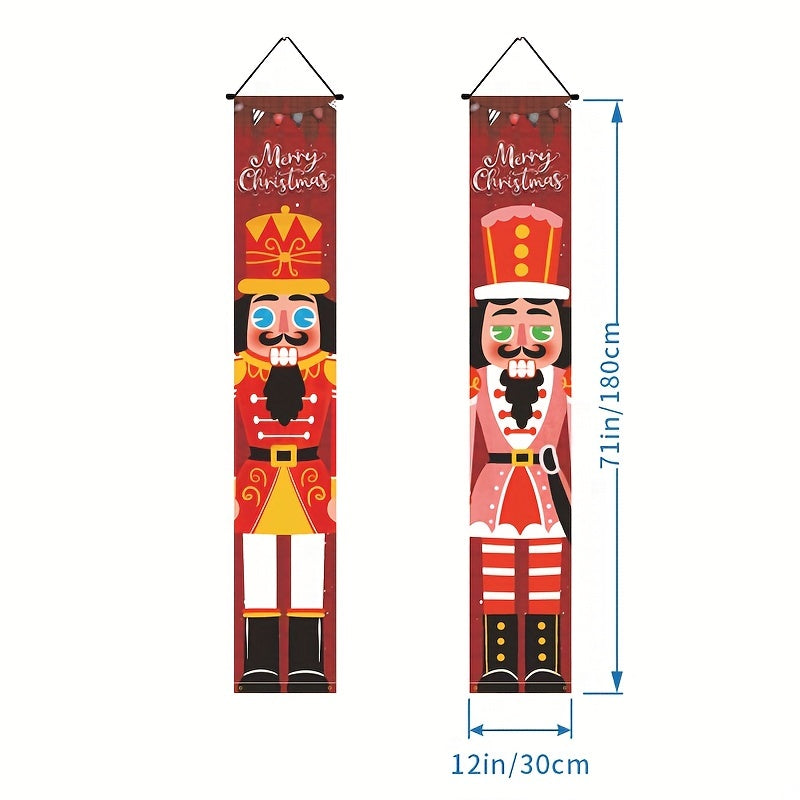 2pcs Nutcracker Christmas Couplets Holiday Party Santa Decorating
