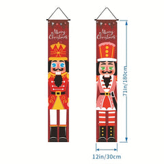 2pcs Nutcracker Christmas Couplets Holiday Party Santa Decorating