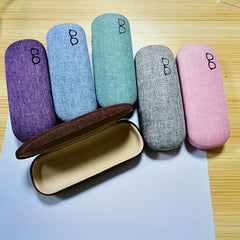 Men's Glasses Case Hard Shell Linen Fabrics Spectacle Storage
