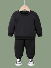 Girls 2pc Crew Neck Long Sleeve Sweatshirt and Sweatpants Set